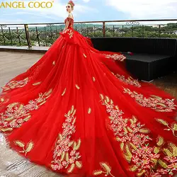 Роскошный красный Беременность для беременных свадебные платья цветок суд Великий Гэтсби платье Великолепная халат де mariée невесты замуж