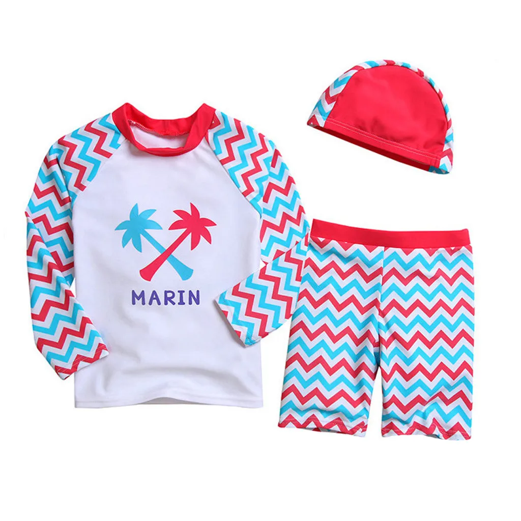 Детский купальник для мальчиков и девочек полиэстер длинный рукав купальный