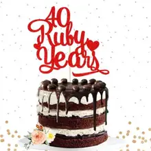 На заказ любой номер 40th рубиновый юбилей торт Топпер-юбилей торт Топпер, Свадебный Торт Топперы украшения для торта для вечеринки