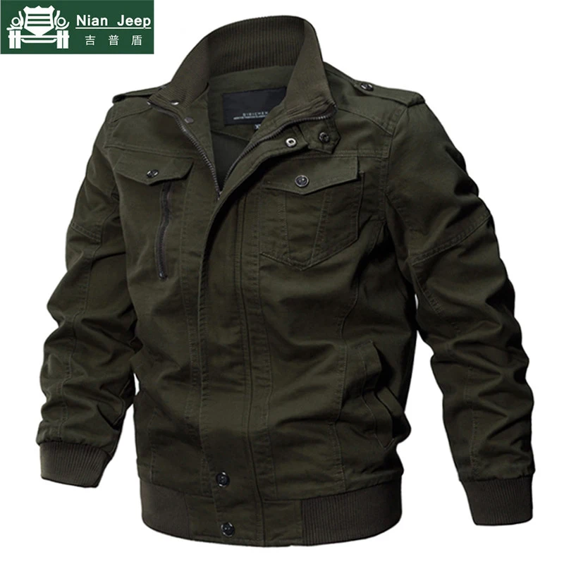 Most effective  2018 Plus Size Military Jacket Men Spring Autumn Cotton Pilot Jacket Coat Army Men's Bomber Jackets