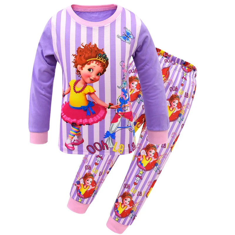 Детские пижамы для девочек на весну-осень, комплекты пижам для девочек, милая одежда для сна с длинными рукавами, Нэнси, детская одежда для сна, домашняя одежда