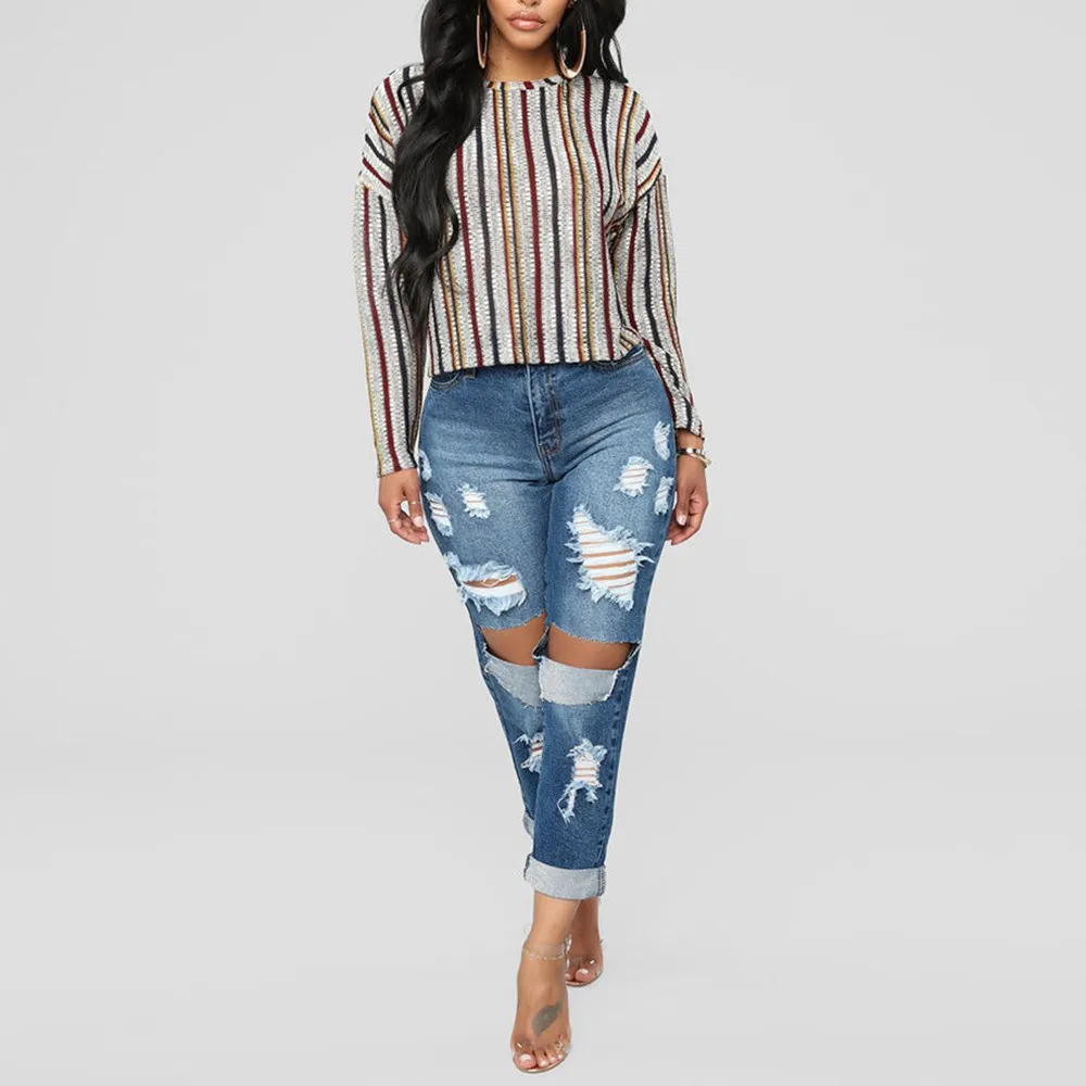 Fashion Casual 2017 Womens Vintage High Waist Skinny Denim