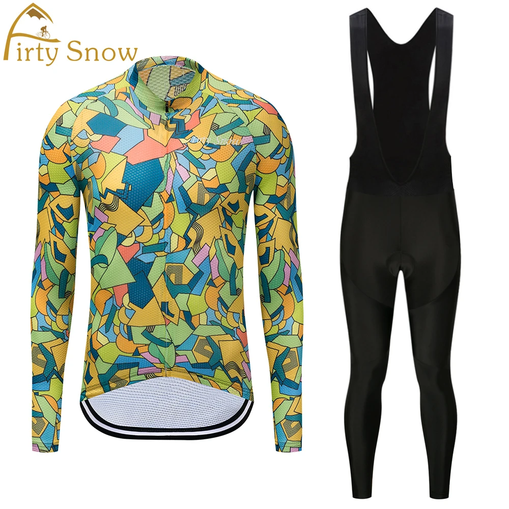 

Firty Snow Spring Autumn Collection New Cycling Jersey Long Sleeve Men Outdoor Racing Trekking Bicycle Jersey ropa ciclismo Suit
