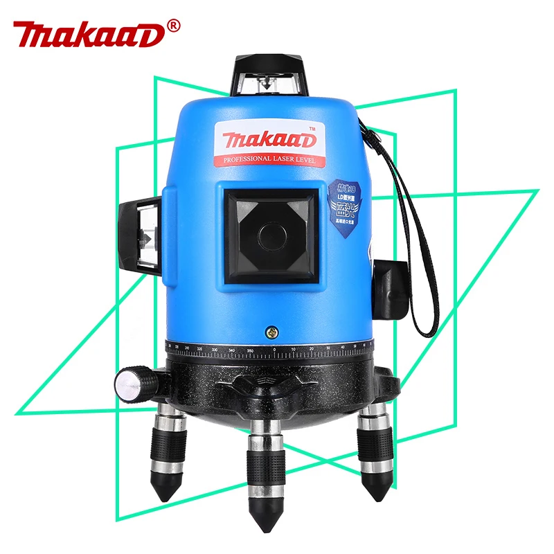 

Makaad 12Lines 3D MD55T-G Laser Level Self-Leveling 360 Horizontal And Vertical Cross Super Powerful blue Laser Beam Line