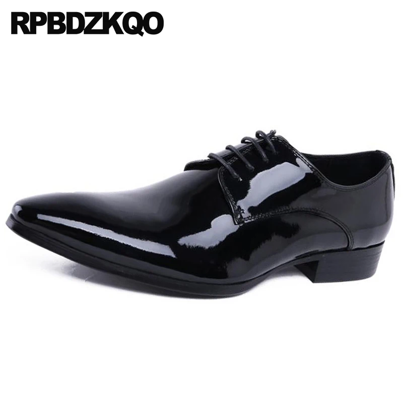 black Marke Schwarz Größe Formale Plus Elegante Business Black 2 Hochzeit Italienische Männer Braun Europäischen Patent Schuhe Oxfords 1 Leder 1 2 brown brown Kleid Spitz 8qxHY4wP8