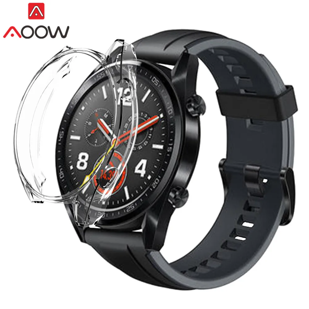 Мягкий ультратонкий защитный чехол из ТПУ с покрытием для huawei Watch GT/GT Active Edition All-Around Protector Cover Shell Frame