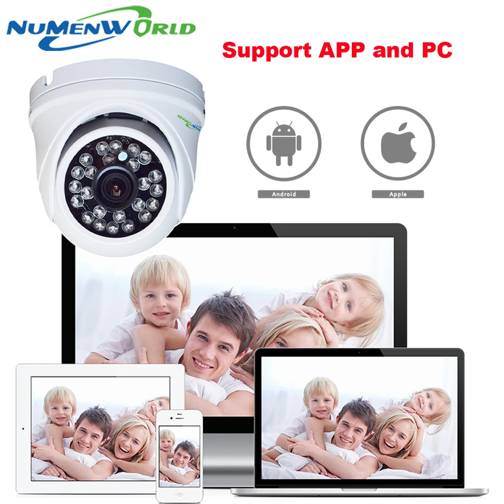 Ip камера Onvif 1280*720P HD 1.0MP купольная мини для дома и на улице в течение дня ночи P2P Plug &