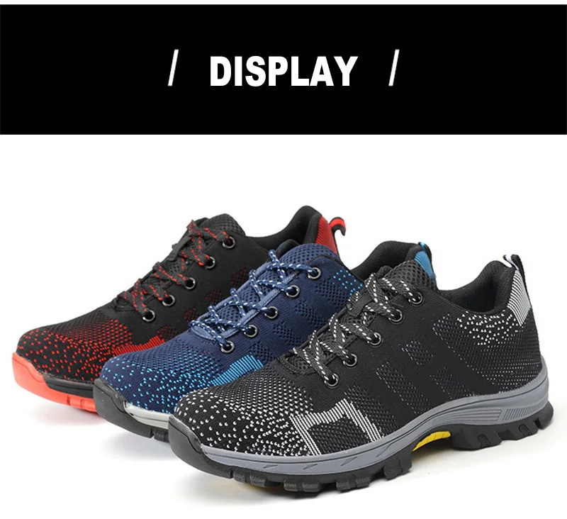 Men's Breathable Steel Toe Cap Safety Shoes Men High Quality Outdoor Antislip Steel Puncture Proof Construction Boots Work Shoes (15)