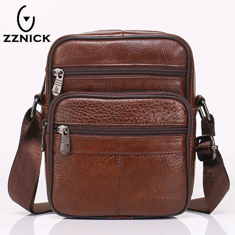 Buy ZZNICK 100 Genuine Leather Men Bag Luxury Brand Designer Vintage Business