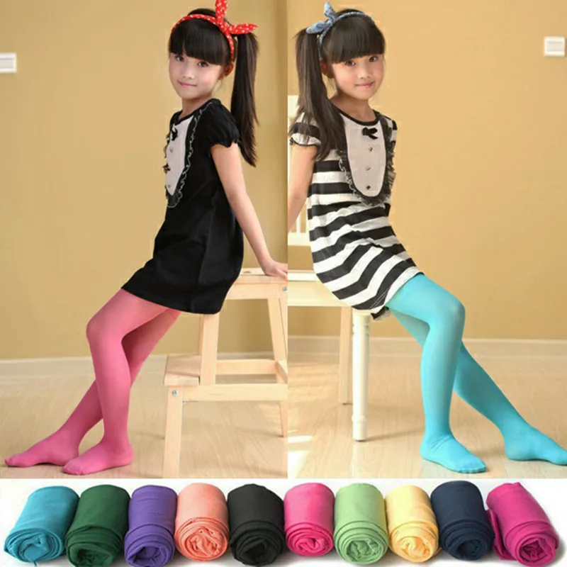 

2016 new 3-12 years kids baby girl leggings velvet candy color pantyhose underpants T36R2E5