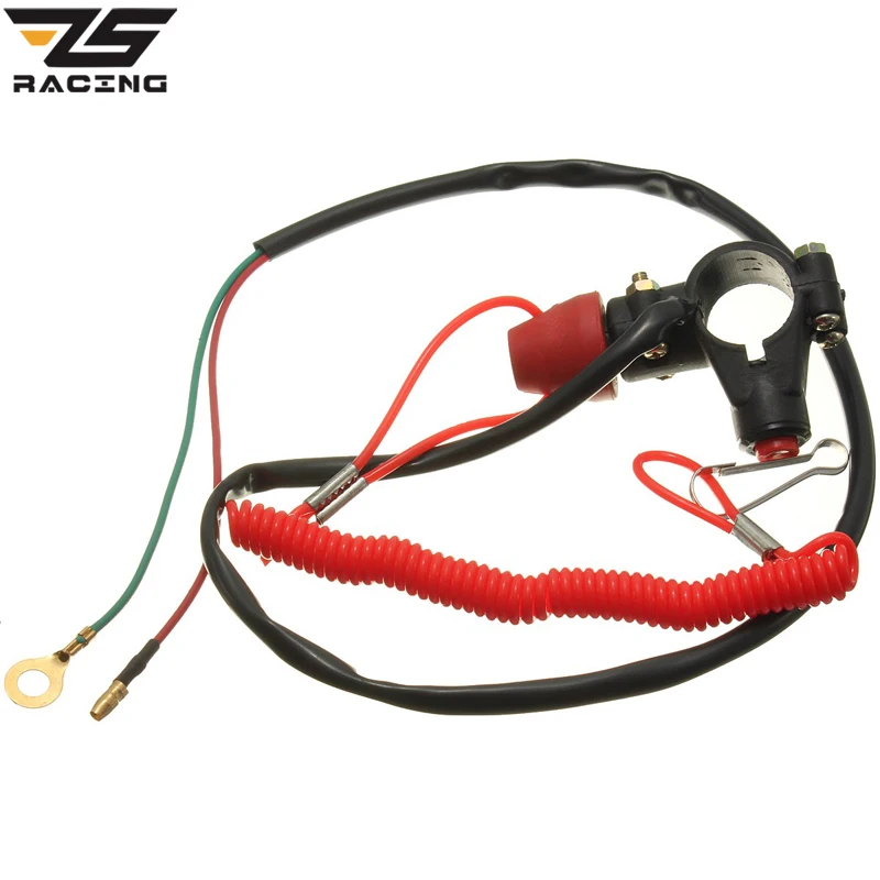 ZS Racing 7/8 дюймов 22 мм Мотоцикл ATV Quad двигатель аварийный выключатель трос|kill switch