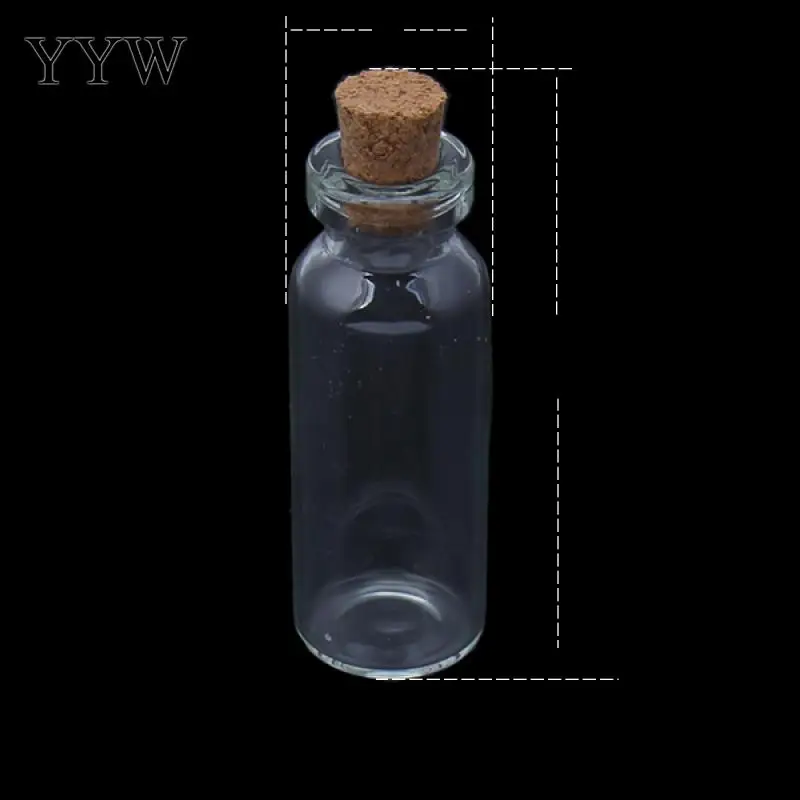 

5PCs/Lot Glass with wood stopper transparent different size for choice Jewelry Beads Container