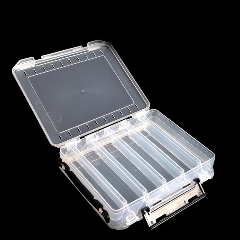 Transparent Plastic Fishing Lure Tackle Box Hook Fishing Accessories Storage Case Double Sided High Strength Box jooyoo