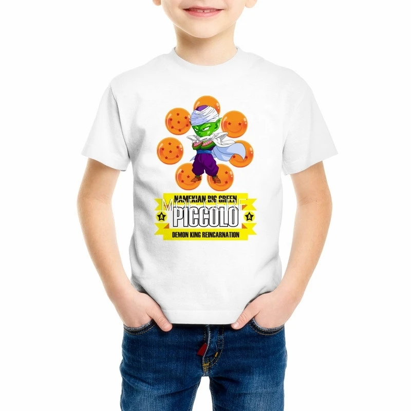 Для детей, на лето Dragon Ball Z мальчиков/девочек Slim Fit Косплэй 3D футболки Dragon Ball футболка Повседневное Детские футболки Z17-7