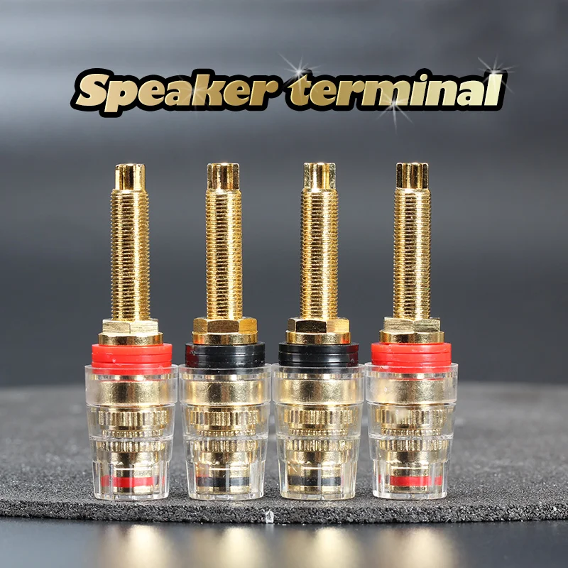 2 Шт. Кристаллов Меди Binding Post для Резьбы Аудио Усилитель Спикер 4 мм Штепсельной