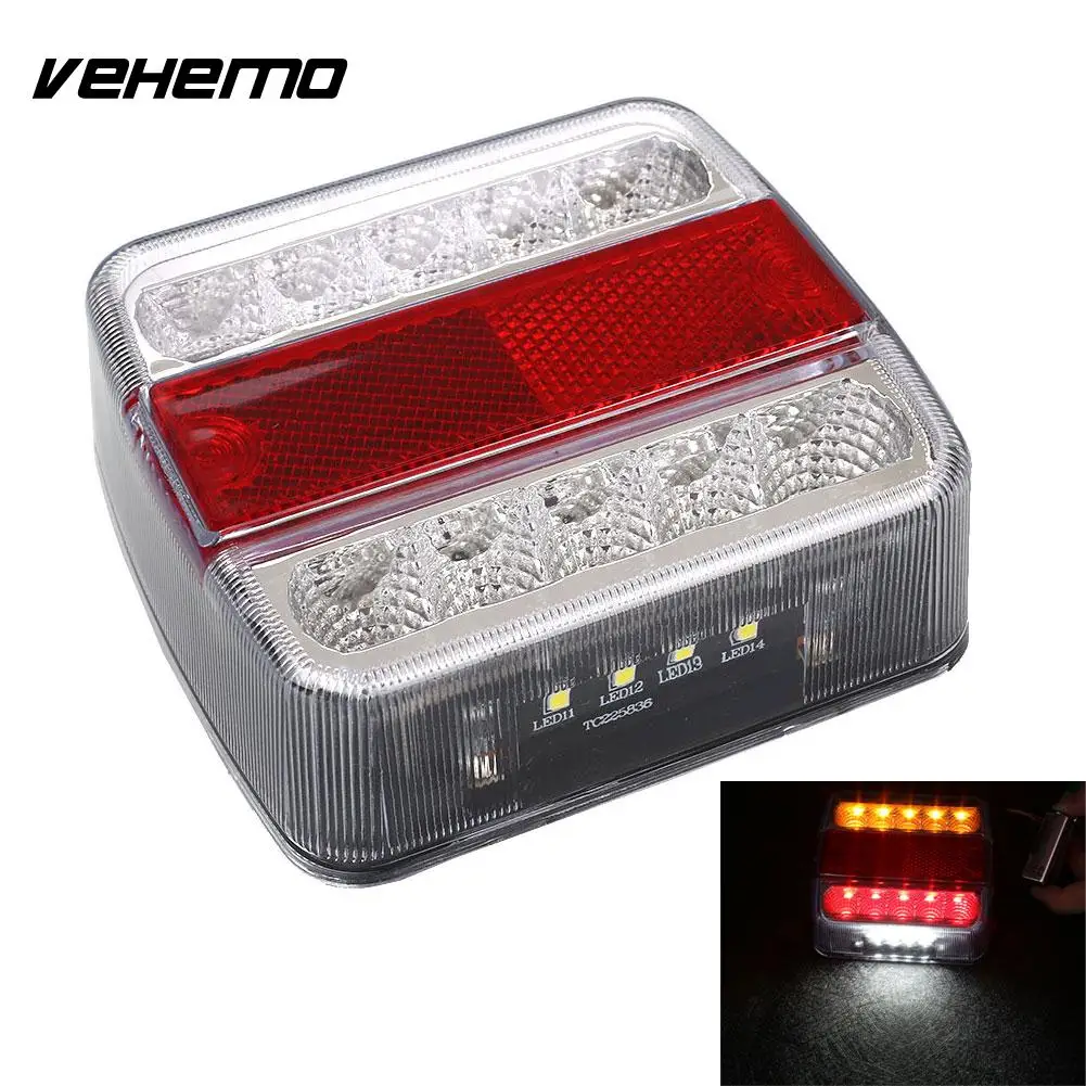 Vehemo 12V 10 LED Truck Car Trailer Boat Caravan Rear Tail Light Stop font b Lamp