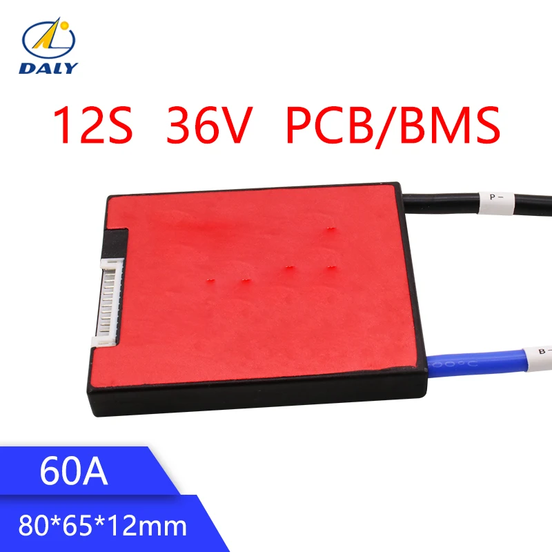 

Daly 12S 60A Waterproof BMS For Lifepo4 Battery With Same Port or Separate Port for lithium battery