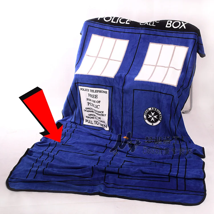 

Doctor Who Cosplay TARDIS Blankets Coral Fleece Police Box Cosplay Carpet Throw Blankets Blue Bed Sheet 127*226cm Free Shipping