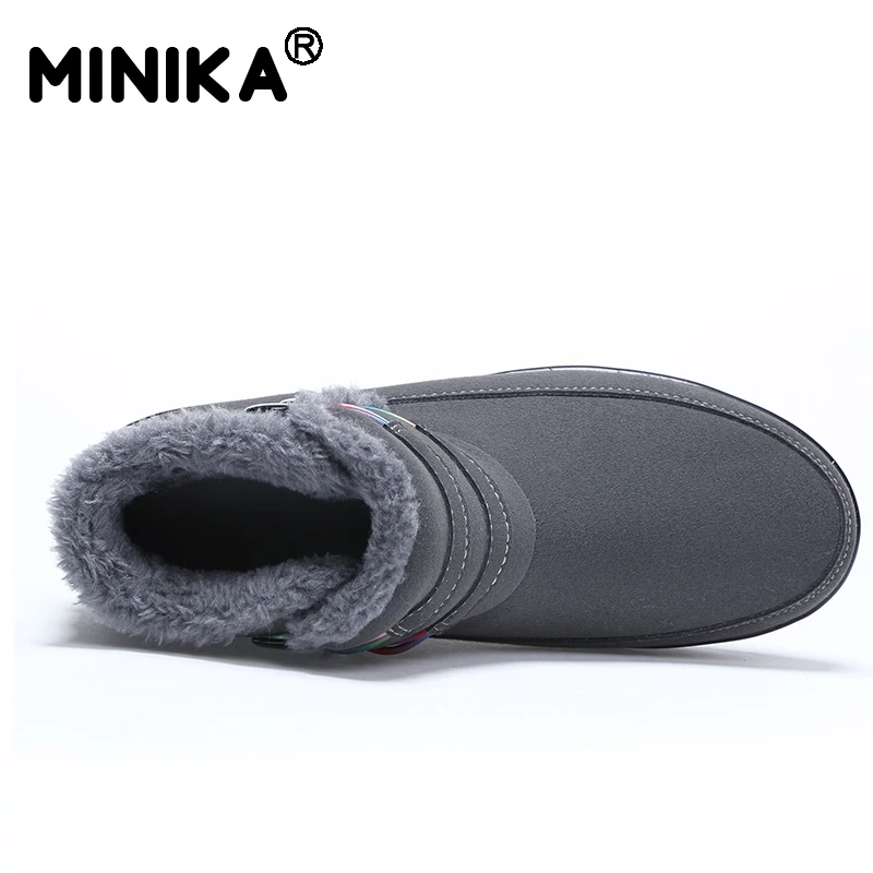 Minika/Женская обувь с плюшевой подкладкой зимние ботинки на платформе женские