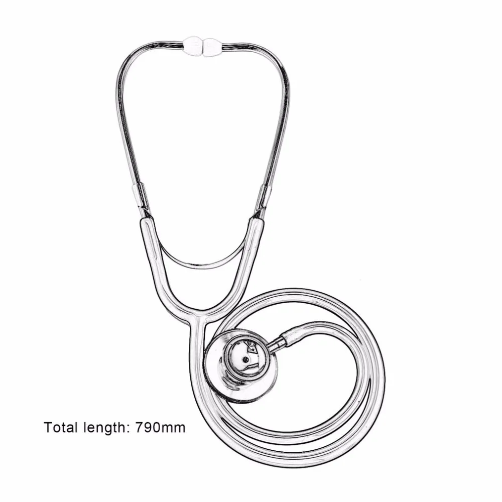 New Double Dual Head Stethoscope Single Tube Doctor Nurse Cardiology Stethoscope Aluminium Alloy Chestpiece Health Care