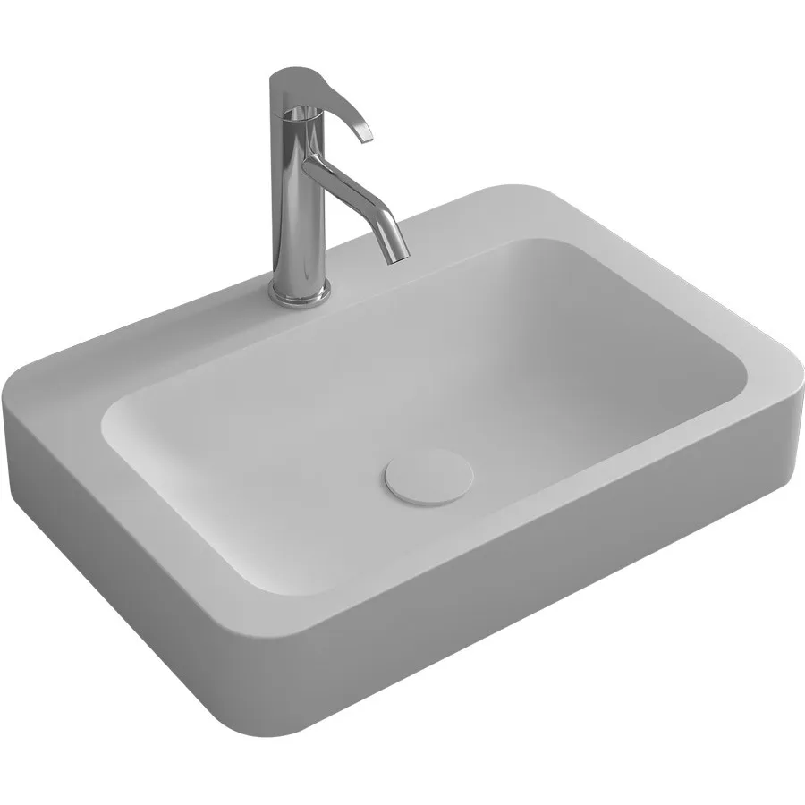 ** سطح الحمام مربع الصلبة الراتنج مكافحة قمة الغرور مغسلة التصميم الأوروبي ** 2006