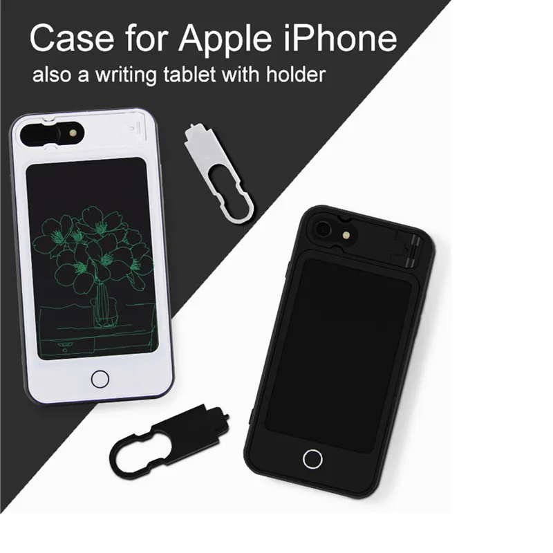 

LCD Writing Tablet for iPhone 6 7 8 6S Plus Case Drawing Board Handwriting Pads with Folding Stand Soft Silicone Case for Gifts