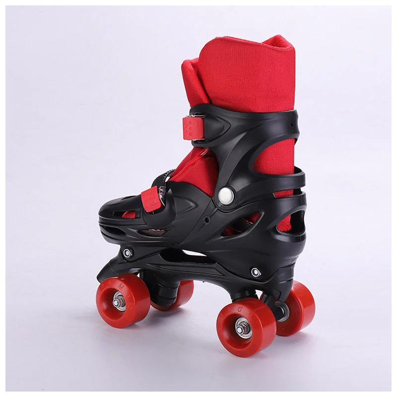 1 زوج أطفال الأطفال المراهقين مزدوجة خط رباعية مواز زلاجات دوارة أحذية 4 عجلات للصدمات مع الفرامل مستقرة Patines