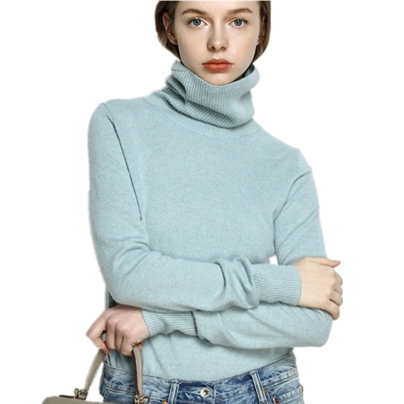 Autumn and Winter High Collar Cashmere Blend Sweater Women Loose Pullover Net Red Bottoming Warm Short Paragraph | Женская одежда