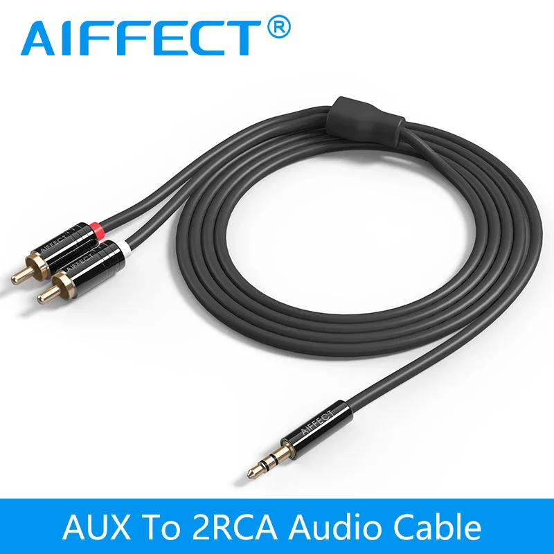 AIFFECT Jack 3 5 мм до 2 RCA AUX аудио кабель Splitter стерео штекер адаптер динамик 1 м |
