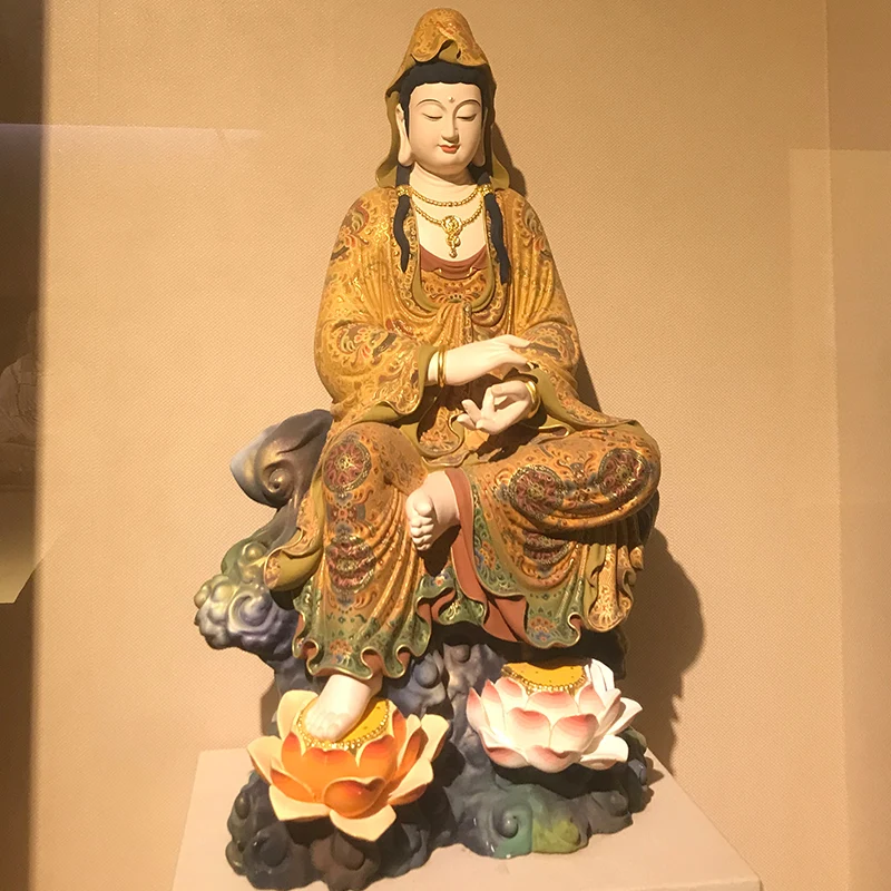 65 см Guanyin Budas статуи скульптура домашний декор escultura цветной рисунок Будда estatua ручной работы статуя Гуаньинь