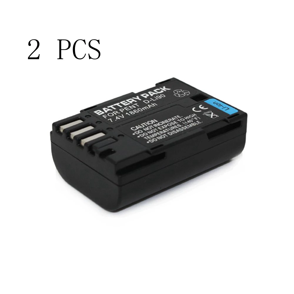 

WHCYonline 2 Pieces 1860mAh D-LI90 DLI90 D LI90 Digital Camera Battery For PENTAX K-7 K-7D K-5 K-5 II 645D K01