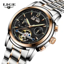 Relojes Hombre LIGE Marca De Lujo Para Hombre Reloj mecánico Automático Relojes de Los Hombres de moda Casual de negocios Reloj de los hombres Relogio masculino