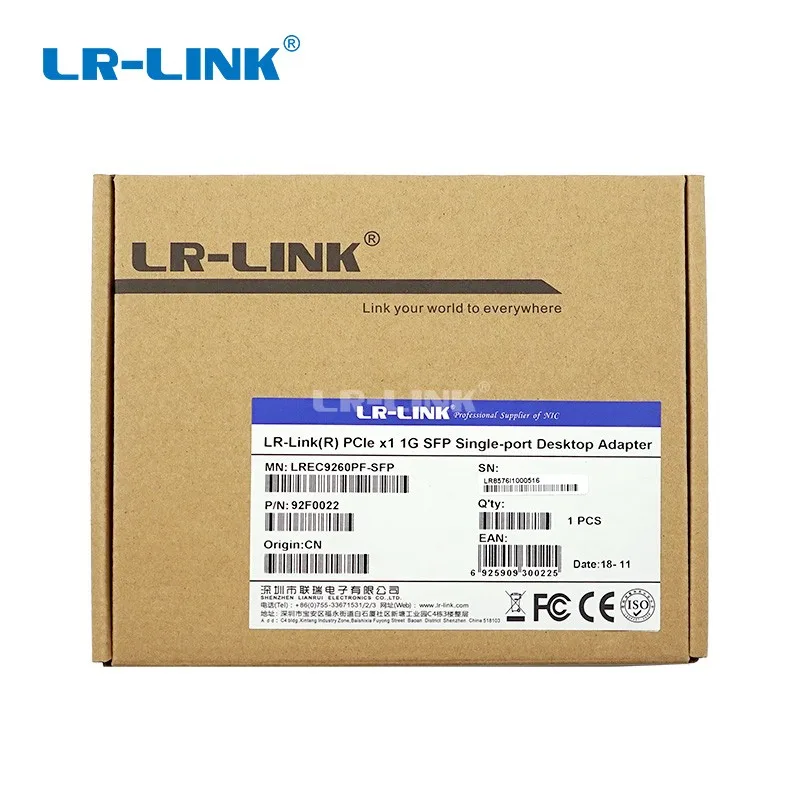 LR-LINK 926260f-sfp PCI-Express 1000 Мбит/с Gigabit Ethernet Сетевая карта волоконно-оптический сетевой адаптер для настольных ПК Intel 82576 Nic