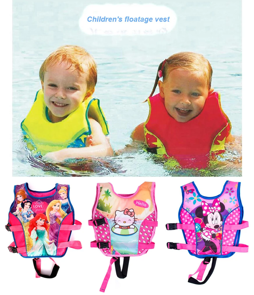 2 10Y Baby Float Vest Swim Trainer Kids Swim Vest Girls Life Jacket Swimsuit Swimwear Inflatable