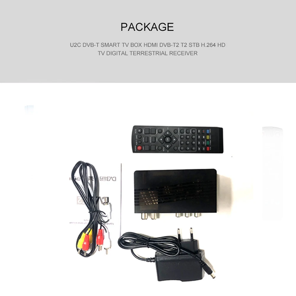 USB2.0 DVB T2 ТВ-тюнер Wifi DVB-T2 ресивер Full-HD 1080P цифровой смарт-ТВ Поддержка MPEG H.264 Встроенный Русский Руководство ЕС вилка