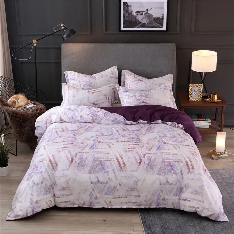 

Geometric Mosaic Printing Bedding Set Duvet Cover Pillowcase Set Bedclothes Soft Home Bedroom Living Room Set
