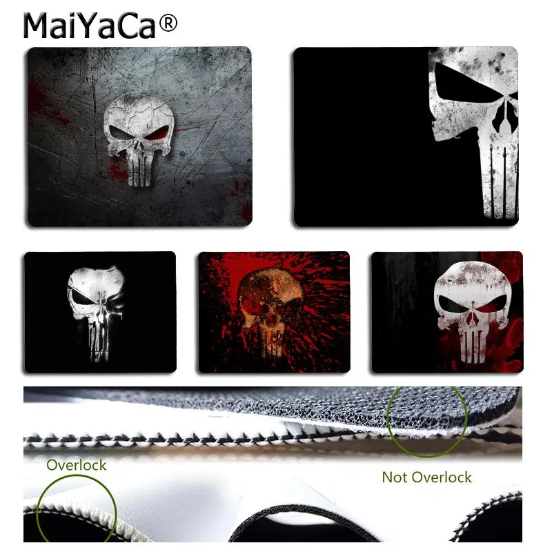 

MaiYaCa New Arrivals Marvel Comics Punisher Mask DIY Design image Game mousepad Simple Design Speed Game Mouse Pads