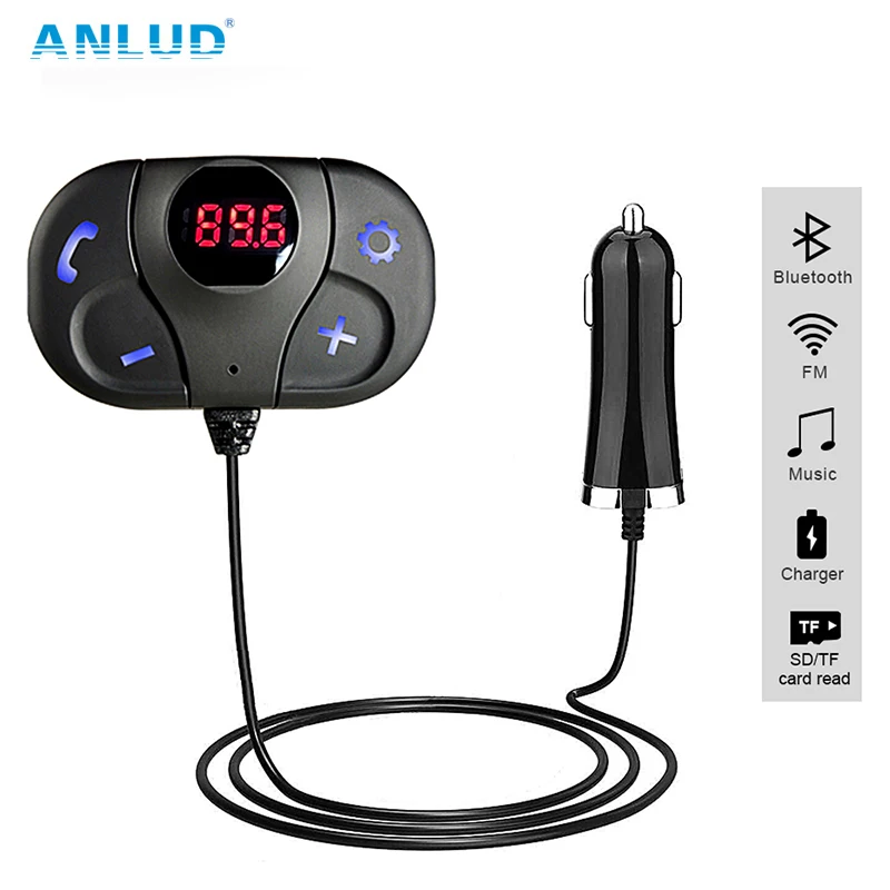 ANLUD FM передатчик Bluetooth автомобильный комплект громкой связи Вызов TF карта Mp3 музыкальный плеер USB зарядное устройство магнитный автомобильный fm-передатчик модулятор