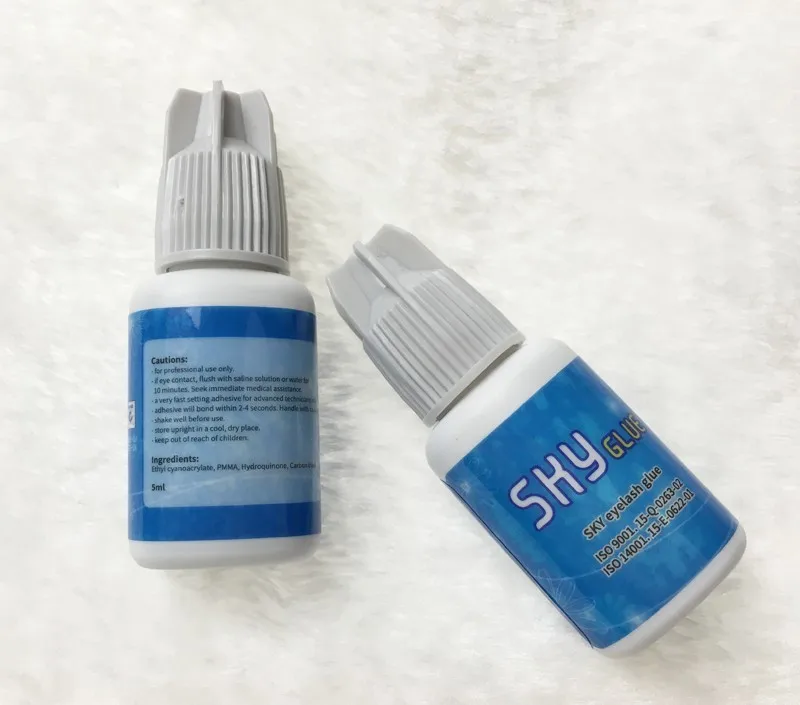 Cola da Extensão dos Cílios da Colagem do Céu Individual da Extensão dos Cílios Adesivo Postiços Secagem Rápida Duradouro 5ml - Garrafa 12 cílios postiços secagem rápida duradouro 5ml garrafa