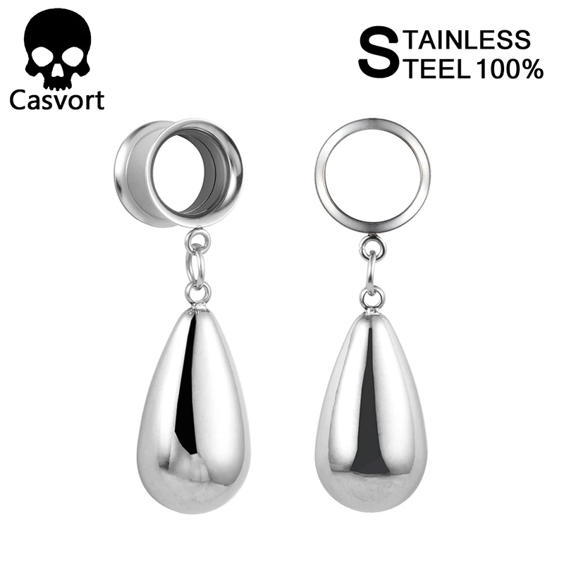

Casvort Ear Piercing water drop Plug Expander Tunnel Plug Dangle Studs Saddle Ear Gauges Stretchers Body Piercing Jewelry