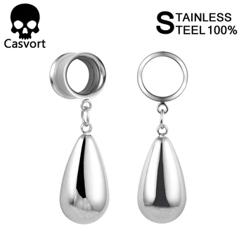 

Casvort Ear Piercing water drop Plug Expander Tunnel Plug Dangle Studs Saddle Ear Gauges Stretchers Body Piercing Jewelry