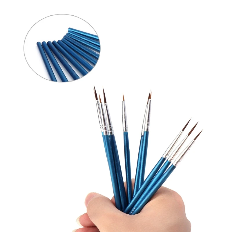 10 Pcs/Set Fine artist Thin Hook Line Pen Blue Art Supplies Drawing Art Pen Paint Brush Nylon Brush Painting Pen mark pen