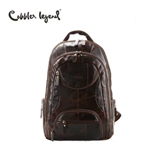 Cobbler Légende Célèbre Marque Hommes Grande Capacité Vache sac à dos En Cuir 2016 Nouveaux Sacs de Voyage Sacs À Dos D’école Des Élèves Sacs Pour Hommes