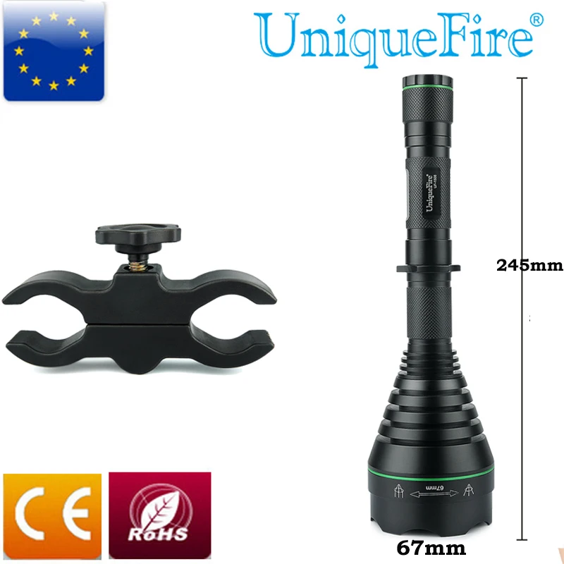 UniqueFire Fucking Zoom Flash светильник 1508 T67 940nm Мощный Инфракрасный светильник освещения для ночной охоты с монтажным комплектом