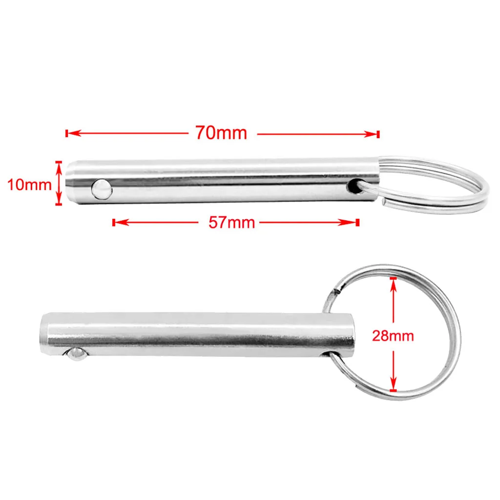 10mm x 70mm Boat Bimini Top/Cover/Canopy Stainless Steel Quick Release Pull Ring Pin