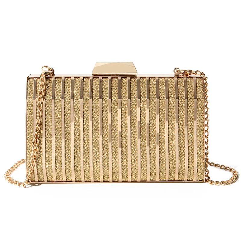 gold box clutch bag