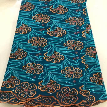 

High quality Embroidery Wine red African 100%Cotton Lace stones Brand 2019 Swiss Voile Lace French Nigerian Lace Fabric green