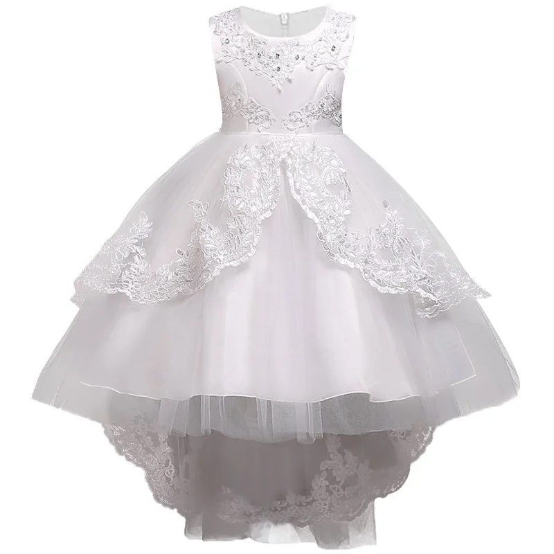 В году, распродажа. Элегантное свадебное платье с цветочным рисунком для девочек принцесса, вечернее, торжественное, длинное, без рукавов, кружево, тюль, от 2 до 14 лет - Цвет: as picture