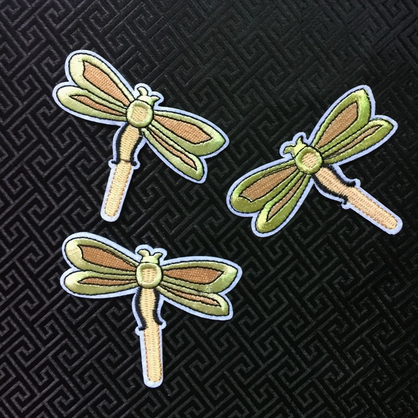 

Dragonfly Damselfly Insect Bug Embroidered Iron On Applique Patch Fabric Sticker for clothes appliques DIY accessory Parches