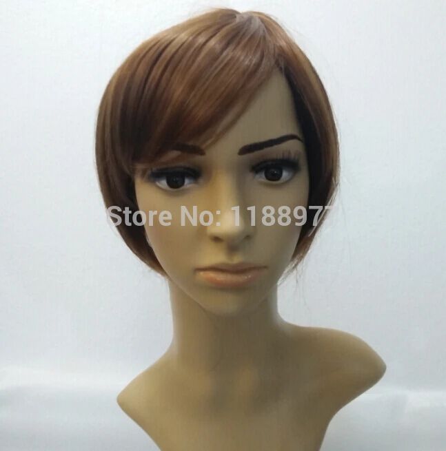 

2015 woman fashion Short wig 14 inch colors 12# brown Synthetic Hair Wig, Half Wig Europe and the United States sell well